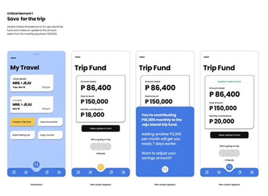Parent Trip user flow screen 1